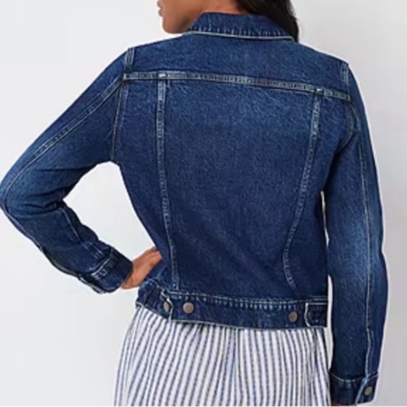 a.n.a Midweight Stretch Denim Button Blue Jean Jacket Dark Rinse Plus Size XXL - Picture 2 of 13